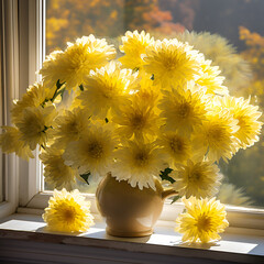 bouquet of yellow chrysanthemums