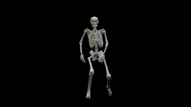 Fun seamless looped animation of a dancing skeleton