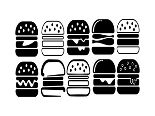 Burger Food Logo Collection Element