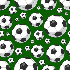 Ball seamless pattern background. Football illustration pattern. Ball background. Perfect for fabrics, textile, wallpaper, and decor. SSTKbackgrounds
