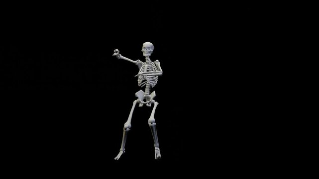 Fun seamless looped animation of a dancing skeleton