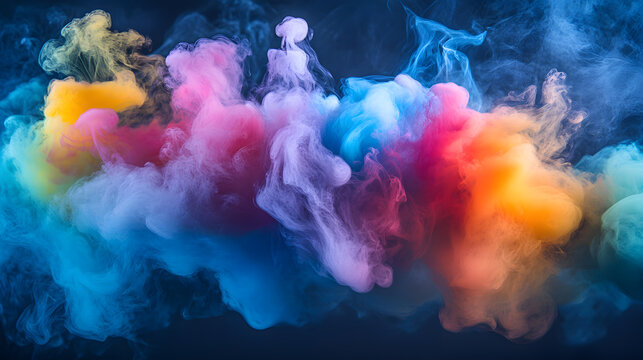 Dreamy and colorful smoke background images: Social media collocation pictures