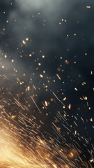 Golden sparks scatter in different directions, illuminating the darkness with fiery embers in this dramatic phone wallpaper.

