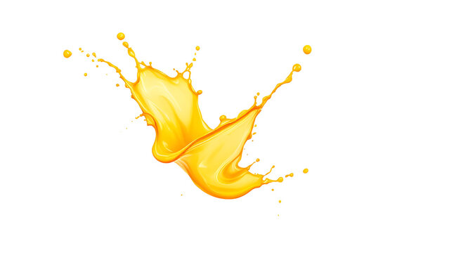 Closeup mango juice splash isolated on transparent background.
