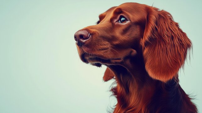 Perro de pelaje rojizo mirando