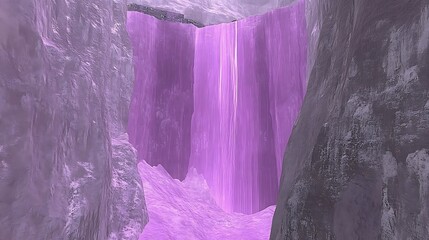 Obraz premium A purple waterfall cascading through rocky cliffs in a canyon