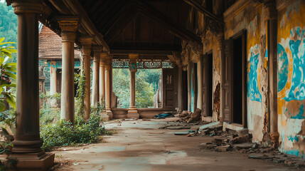 朽ち果てた家屋の静寂