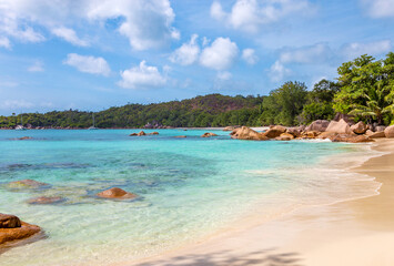 Anse Lazio Beach, Island Praslin, Republic of Seychelles, Africa.