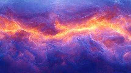Fototapeta premium Abstract digital illustration depicting a nebula of vibrant colors and form