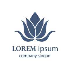 Obraz premium Elegant and beautiful blooming flower logo illustration