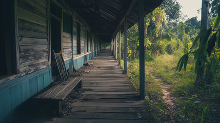 朽ち果てた家屋の静寂