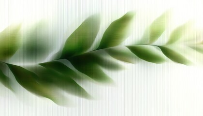Fototapeta premium Abstract Green Leaf Motif Blurred Tropical Plant Tree Behind Fluted Glass in Soft Sunlight for Modern Luxury Beauty and Skincare Decor
