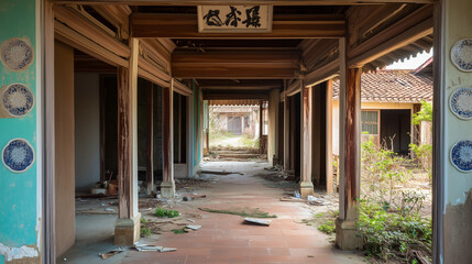 朽ち果てた家屋の静寂