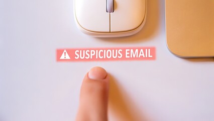 Phishing protection and fraud cybersecurity, A computer mouse cursor hovering over a suspicious object or area in an image.