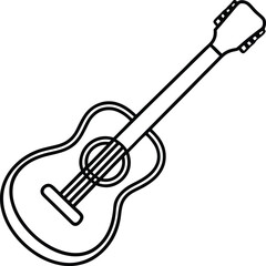 Guitar black silhouette vector art and illustration
