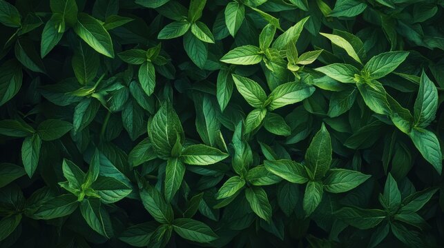 Hojas verdes de menta