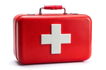 Red box with a white cross on it