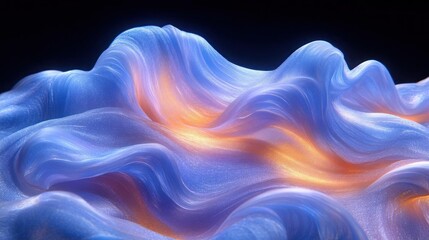 Obraz premium Abstract Blue and Orange Swirling Fabric Texture