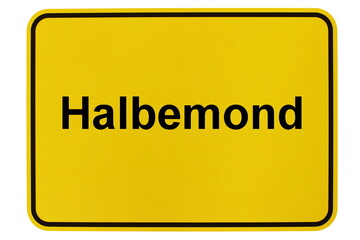 Illustration eines Ortsschildes der Gemeinde Halbemond in Niedersachsen
