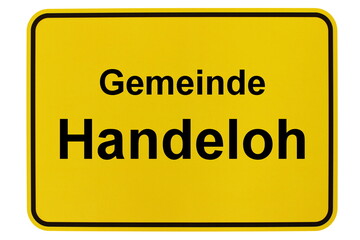 Illustration eines Ortsschildes der Gemeinde Handeloh in Niedersachsen
