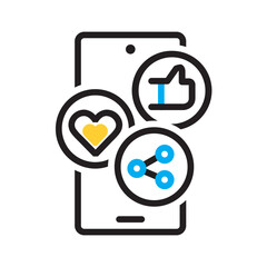 Vector multi color icon for Reactions