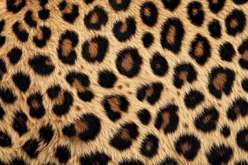 Fototapete Rund leopard print texture hyper-realistic background design animal skin wild fur close-up nature pattern decor © Tatyana