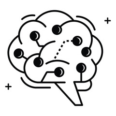 Artificial Super Intelligence AI Vector Icon design