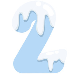 Blue Ice Snow Icy Font Letters and Numbers