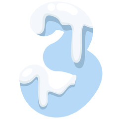 Blue Ice Snow Icy Font Letters and Numbers