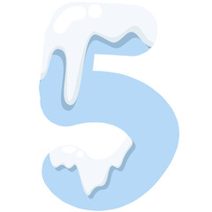 Blue Ice Snow Icy Font Letters and Numbers