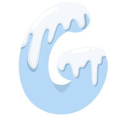 Blue Ice Snow Icy Font Letters and Numbers