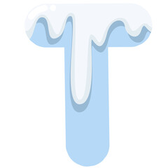 Blue Ice Snow Icy Font Letters and Numbers