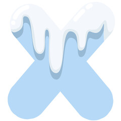 Blue Ice Snow Icy Font Letters and Numbers