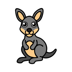 an illustration of a cute cartoon kangaroo with a friendly and playful appearance, ready for adventures. The kangaroo's big eyes express curiosity