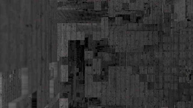 concrete tunnel zoom in loop camera fly through for logo construction title 3D animation