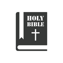 Holy bible icon in flat style. Christianity book vector illustration on isolated background. Religion sign business concept.