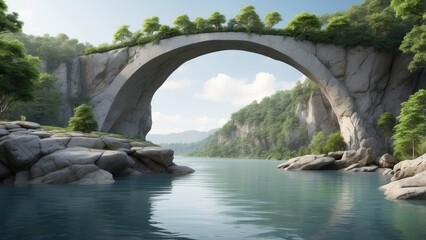 Fototapeta premium A large natural rock arch, known as a natural bridge,