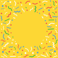 Falling confetti icon in flat style. Festive ribbon vector illustration on isolated background. Carnival sign business concept.