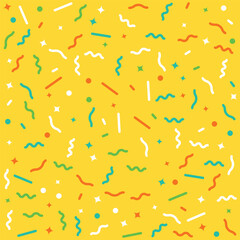 Falling confetti icon in flat style. Festive ribbon vector illustration on isolated background. Carnival sign business concept.