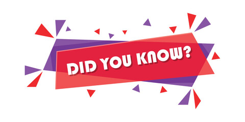 Did you know icon in flat style. Banner interesting facts vector illustration on white isolated background. Explanation sign business concept.