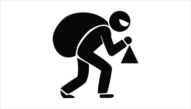 "Thief Carrying Stolen Goods Icon.
