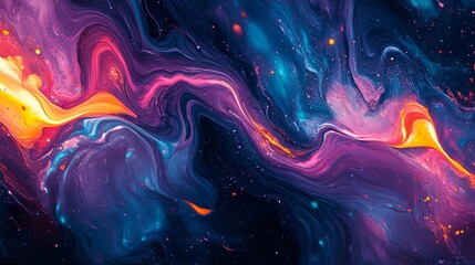 Obraz premium A vibrant flowing abstract display of vivid colorful energy streams