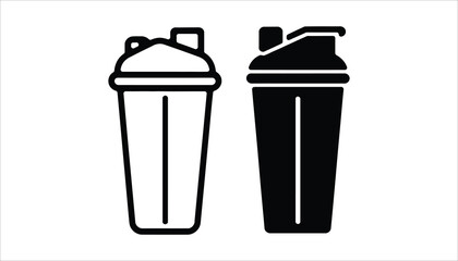 Protein Shake Bottle Icon . Fitness and Health Illustration.