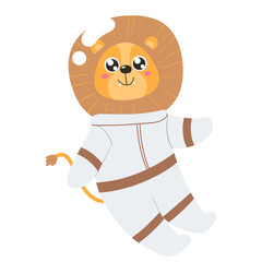 Lion Astronaut Illustration