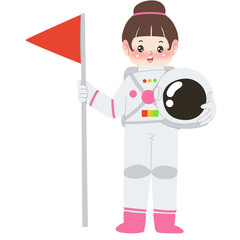 Astronaut Girl Cute Illustration