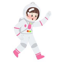 Astronaut Girl Cute Illustration