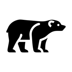 Bear animal silhouette in black and white