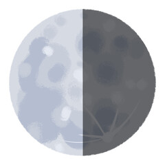 Last Quarter Moon Shade Illustration