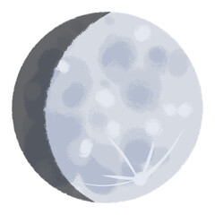 Waxing Gibbous Moon Shade Illustration