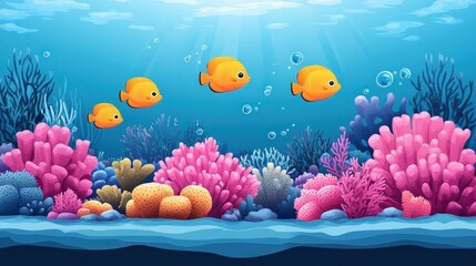Fototapeta premium Underwater paradise vibrant coral reef fishes